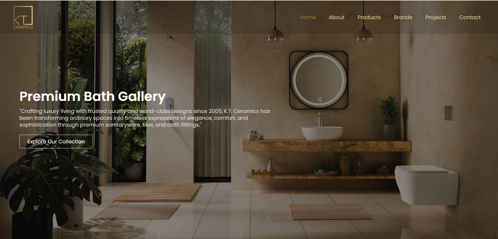 KT Ceramics website screenshot